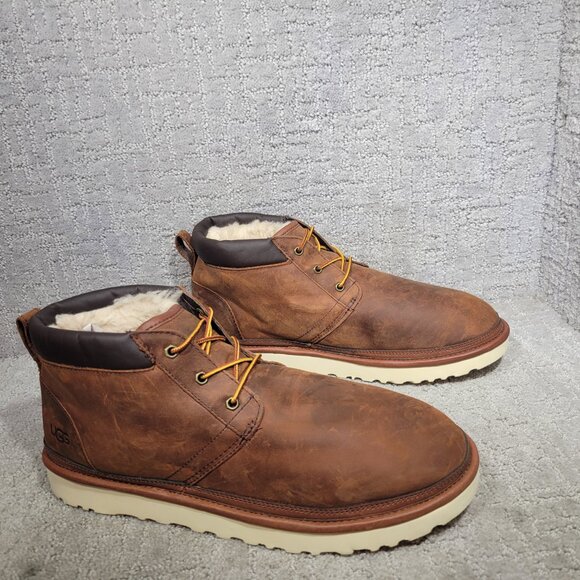 UGG Neumel 1106994 Mens Size US 13 Gingerbread Brown Leather Utility Chukka Boot - Picture 6 of 11